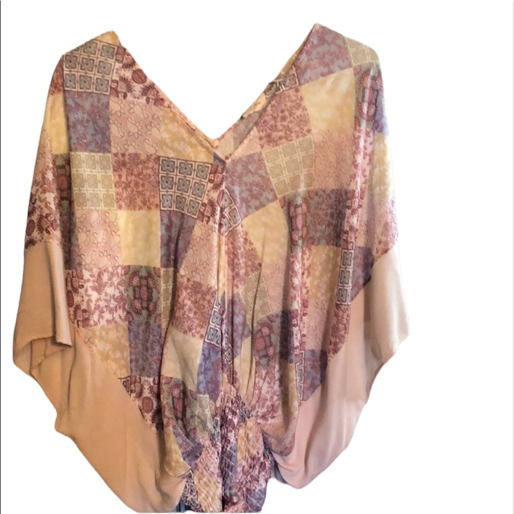 Woman’s spring patchwork blouse